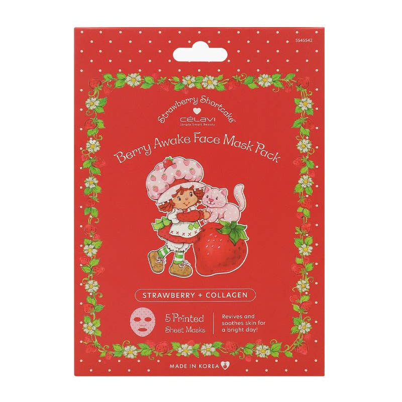 Celavi SS45542 Strawberry Shortcake Berry Awake Face Mask -5 PINEAPPLE Beauty Celavi SS45542 Strawberry Shortcake Berry Awake Face Mask -5 Bonjour Fete - Party Supplies