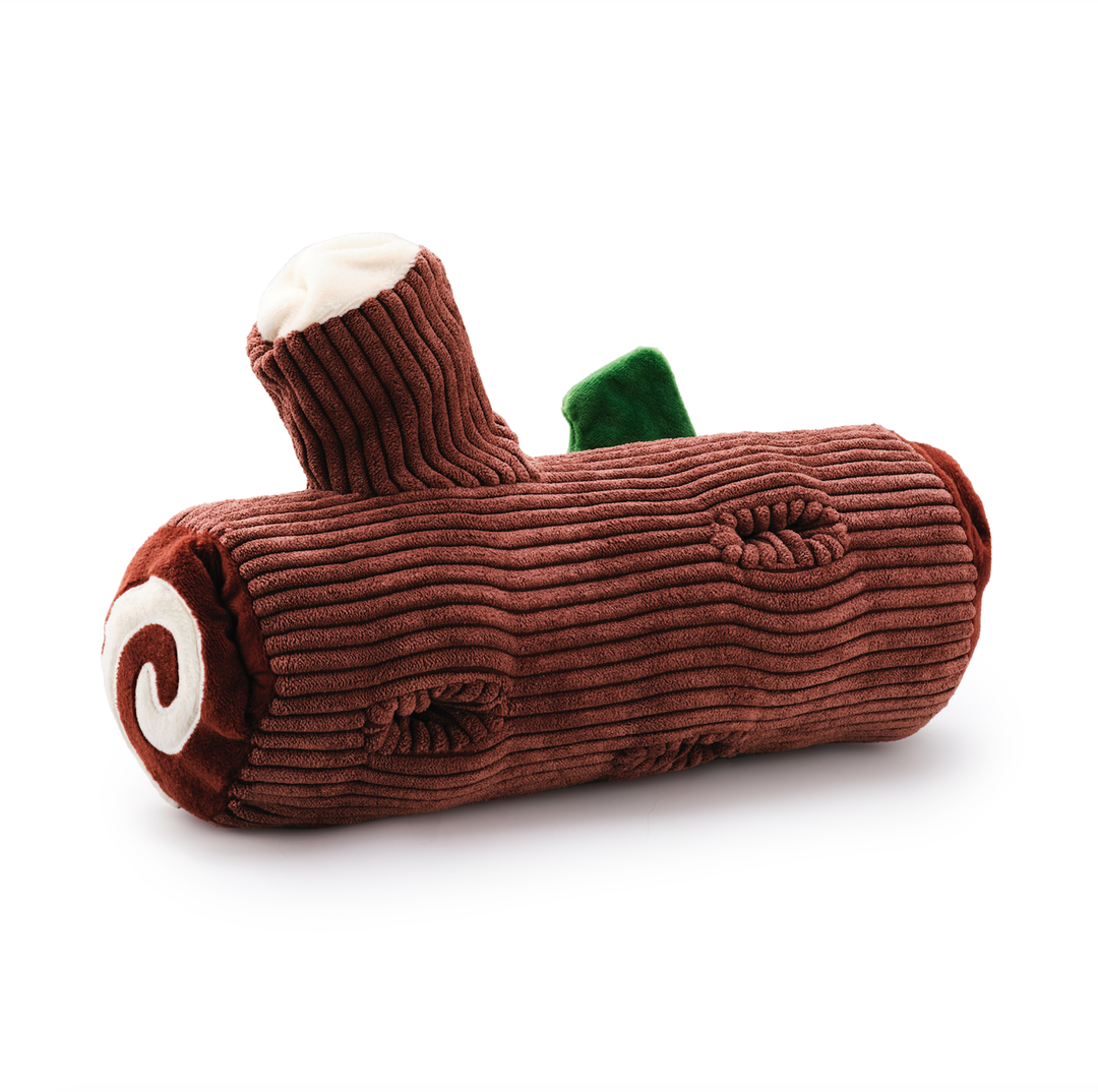 Yule Log Interactive Snuffle Holiday Dog Toy Bonjour Fete Party Supplies Holiday Dog