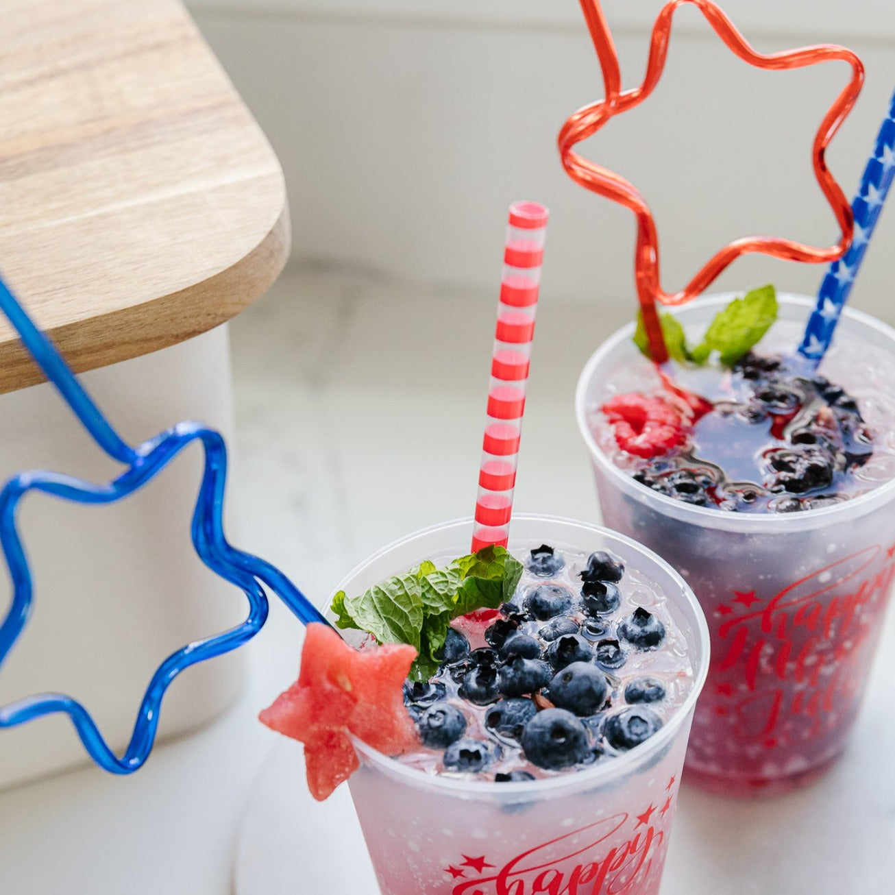 RED, WHITE & BLUE REUSABLE STRAWS – Bonjour Fête