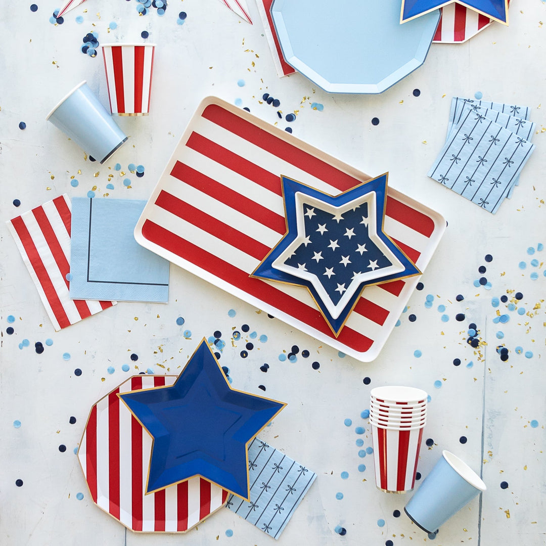 BLUE STAR SHAPED PLATES My Mind’s Eye 4th of July Bonjour Fete - Party Supplies