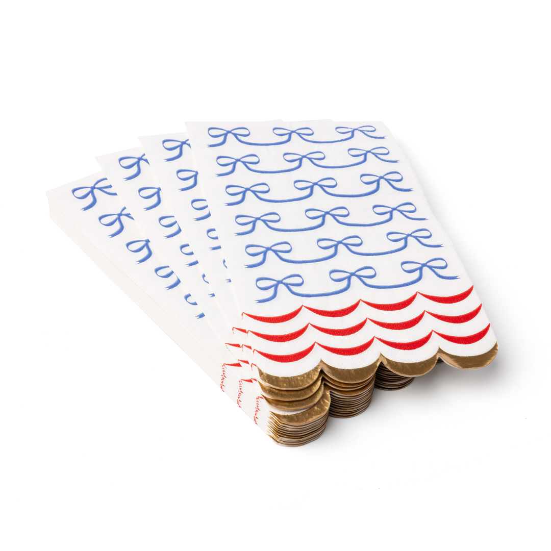 4TH OF JULY BOW FLAG GUEST TOWELS Bonjour Fete Napkins 4TH OF JULY BOW FLAG GUEST TOWELS Bonjour Fete - Party Supplies