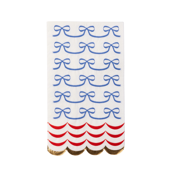 4TH OF JULY BOW FLAG GUEST TOWELS Bonjour Fete Napkins 4TH OF JULY BOW FLAG GUEST TOWELS Bonjour Fete - Party Supplies