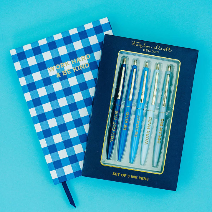 Blue Motivational Pen Set Bonjour Fete Party Supplies Arts & Crafts