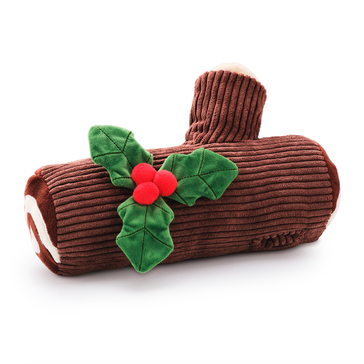 Yule Log Interactive Snuffle Holiday Dog Toy Bonjour Fete Party Supplies Holiday Dog