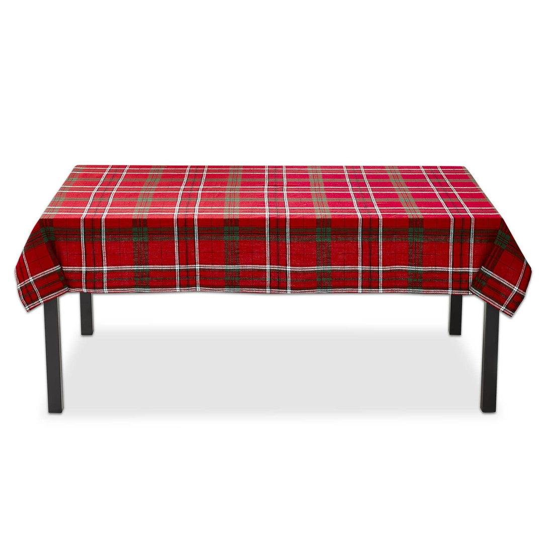 Red Holiday Plaid Cotton Tablecloth Bonjour Fete Party Supplies Christmas Holiday Party Supplies