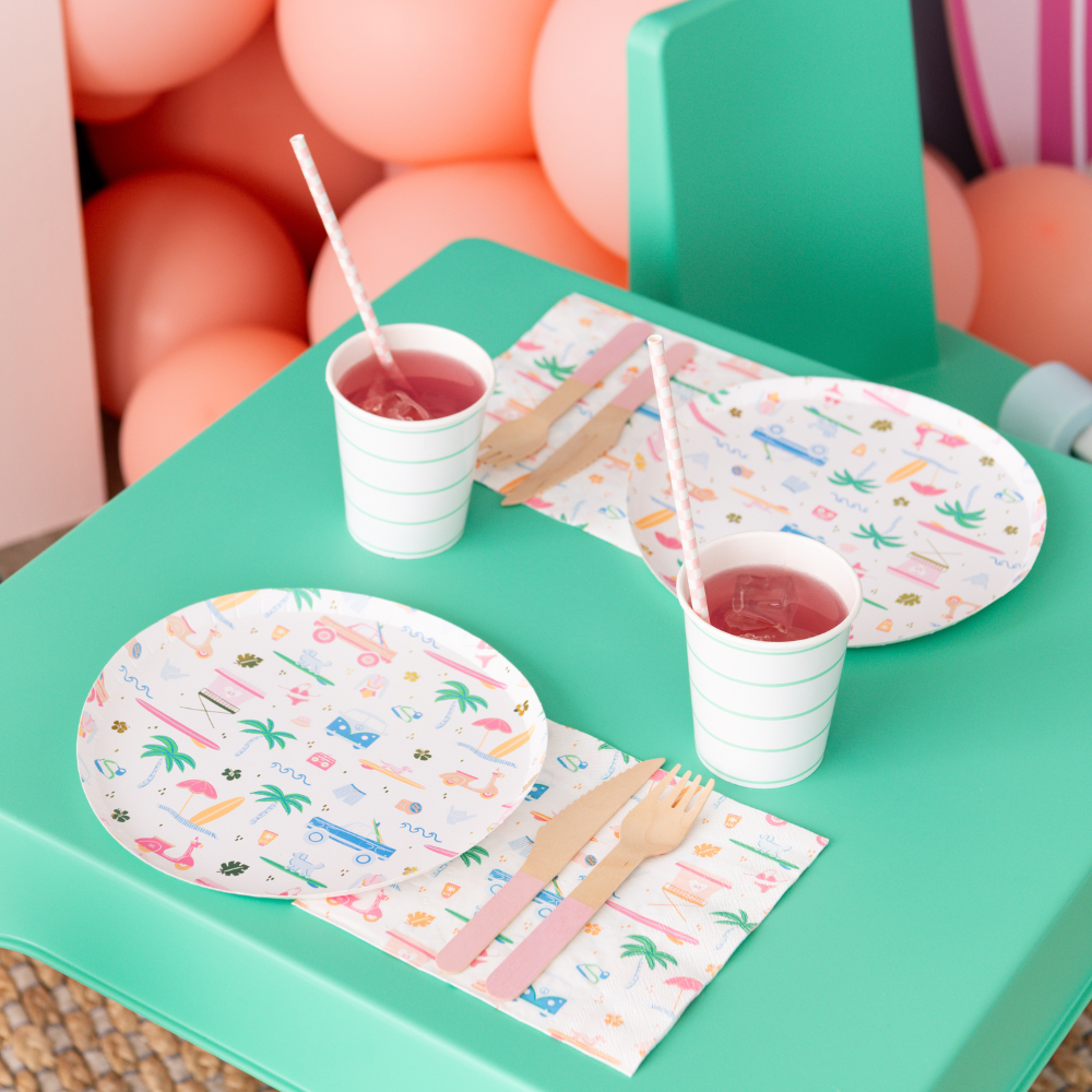 SURF'S UP SMALL PLATES Jollity & Co. + Daydream Society Plates Bonjour Fete - Party Supplies