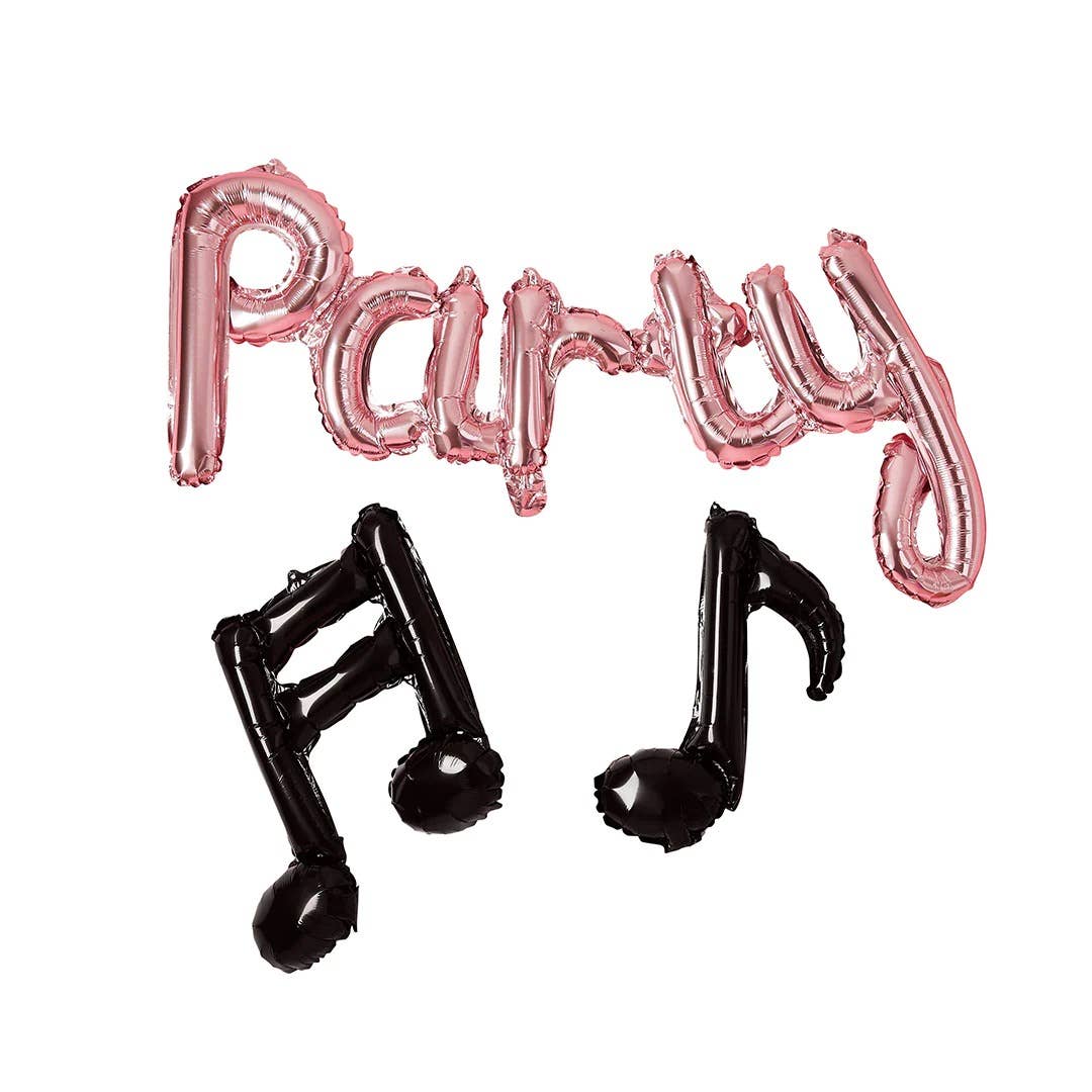 Rose Gold 'Party' Musical Note 14" Foil Balloon Garland Hootyballoo by Club Green Rose Gold 'Party' Musical Note 14" Foil Balloon Garland Bonjour Fete - Party Supplies