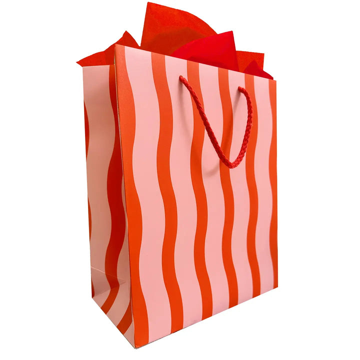 WAVY STRIPE GIFT BAG The Social Type Gift Wrapping GIFT BAG Bonjour Fete - Party Supplies