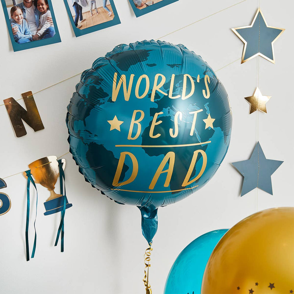 World's Best Dad 22" Foil Balloon 1 Pack Hootyballoo by Club Green World's Best Dad 22" Foil Balloon 1 Pack Bonjour Fete - Party Supplies