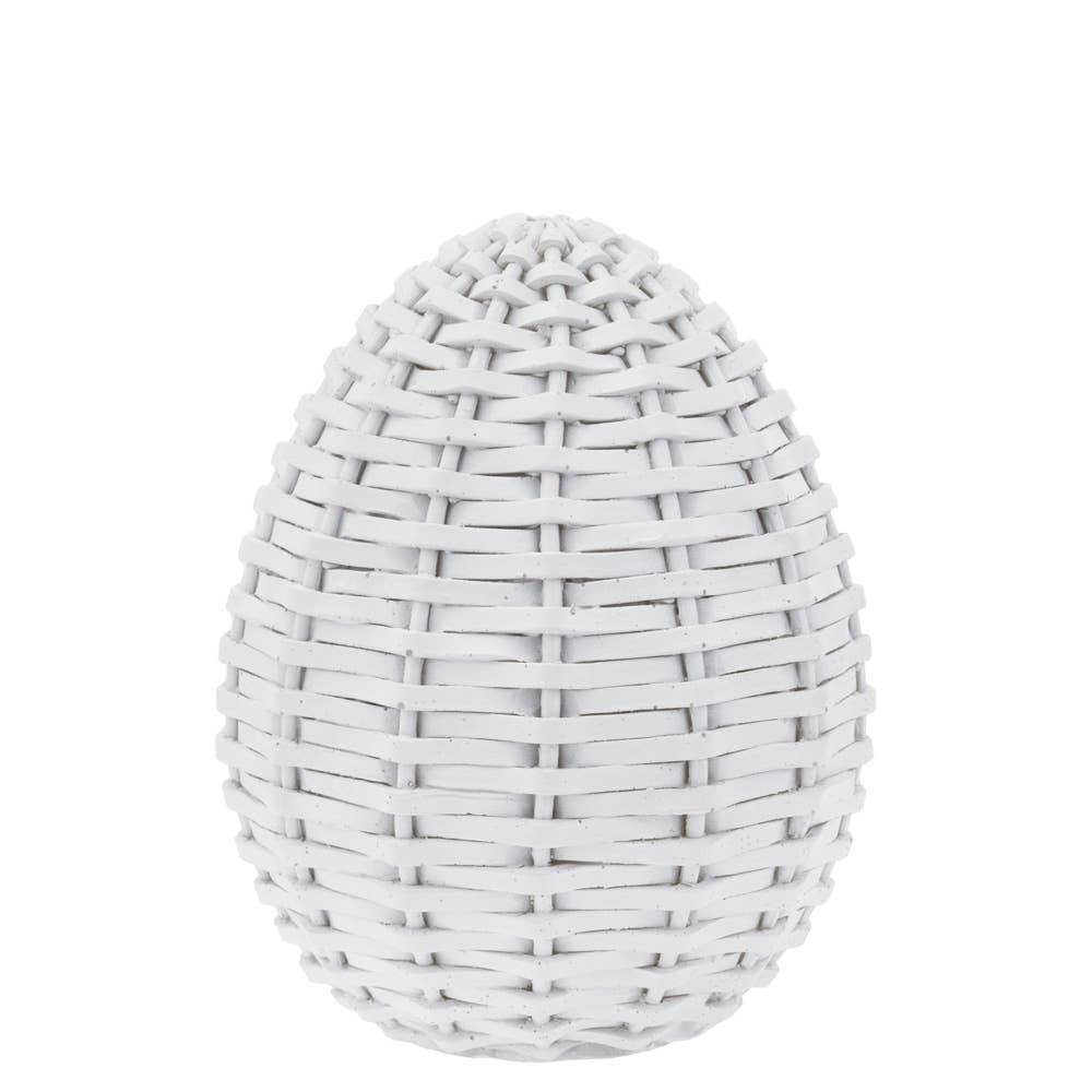 WHITE WICKER EGG Boston International Easter Home WHITE WICKER EGG Bonjour Fete - Party Supplies