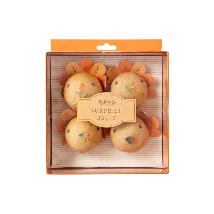 THANKSGIVING TURKEY SURPRISE BALLS My Mind’s Eye Thanksgiving Favors & Crackers Bonjour Fete - Party Supplies