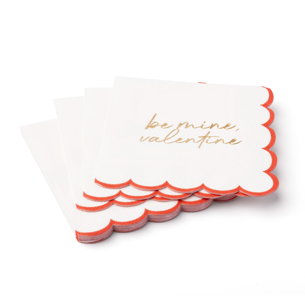 'BE MINE, VALENTINE' COCKTAIL NAPKINS Bonjour Fete Napkins 'BE MINE, VALENTINE' COCKTAIL NAPKINS Bonjour Fete - Party Supplies