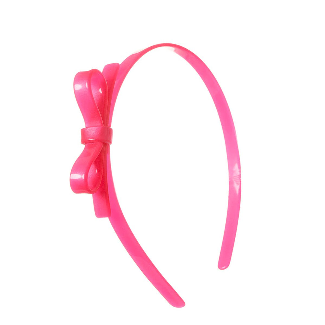 THIN BOW NEON PINK HEADBAND Lilies & Roses NY Kid's Accessories & Costumes Bonjour Fete - Party Supplies