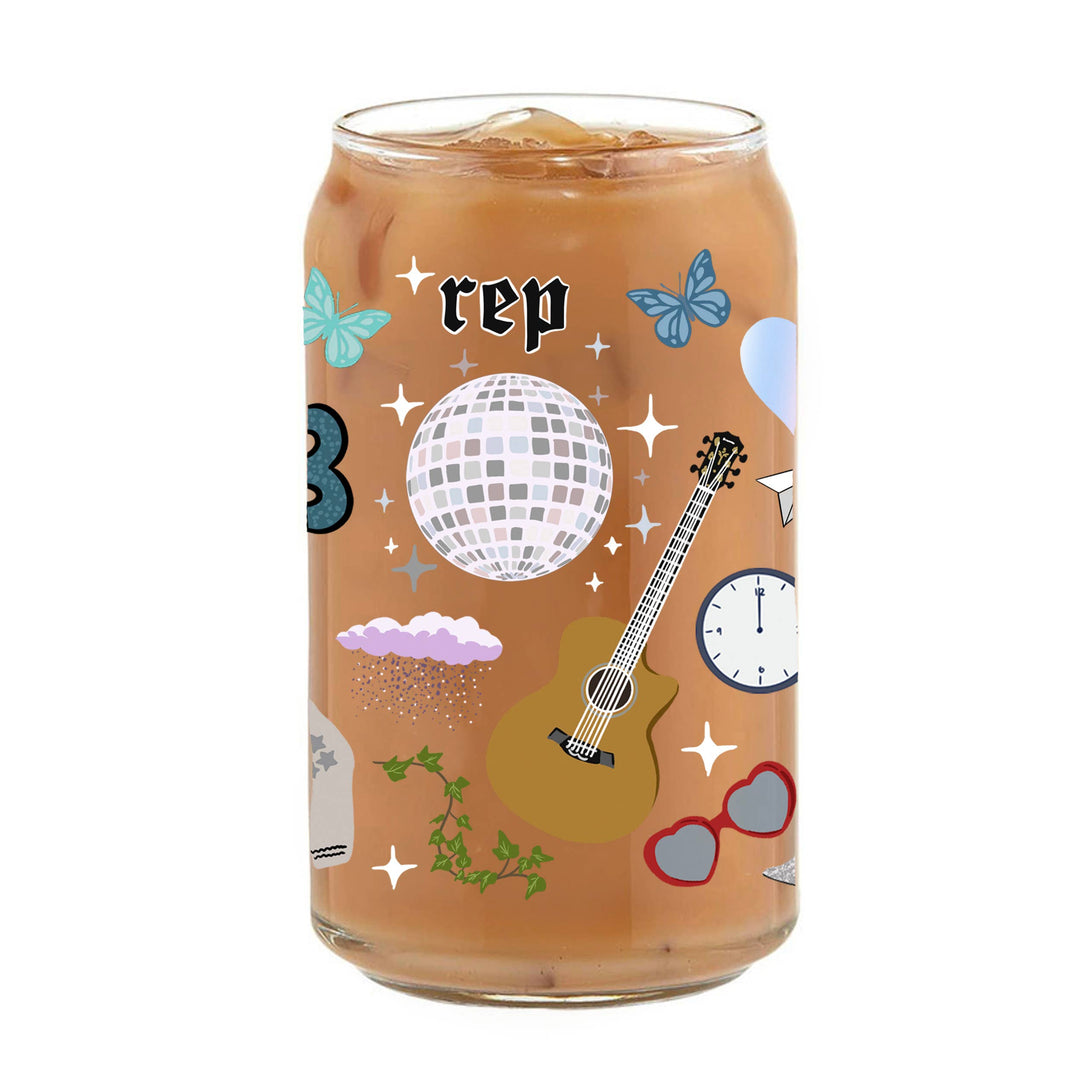 TAYLOR SWIFT ERAS ICON GLASS CUP Gracefully Made Art Cups Bonjour Fete - Party Supplies