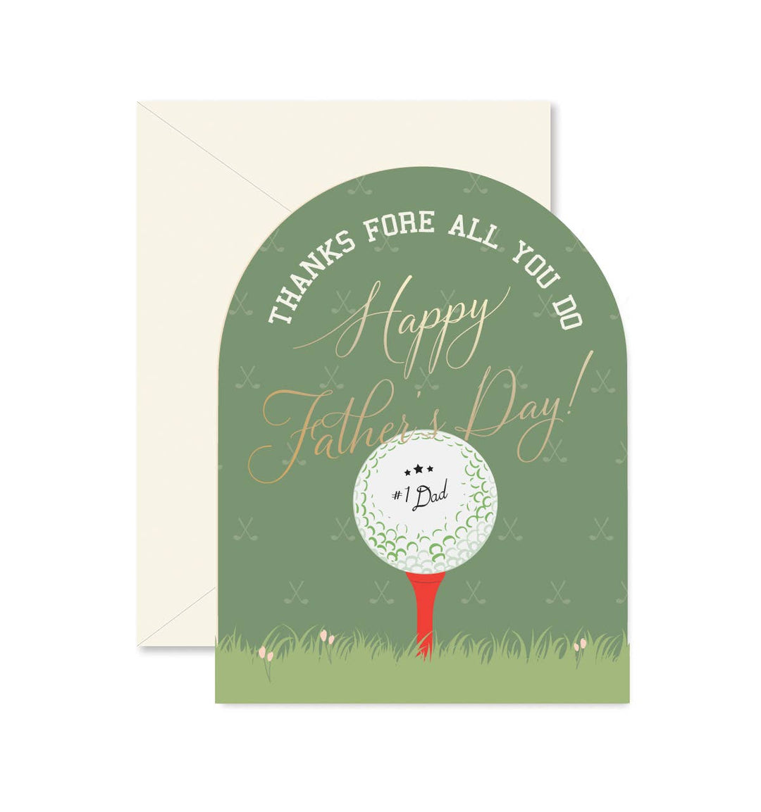 FORE DAD FATHER'S DAY CARD Ginger P. Designs Greeting Cards FORE DAD FATHER'S DAY CARD Bonjour Fete - Party Supplies