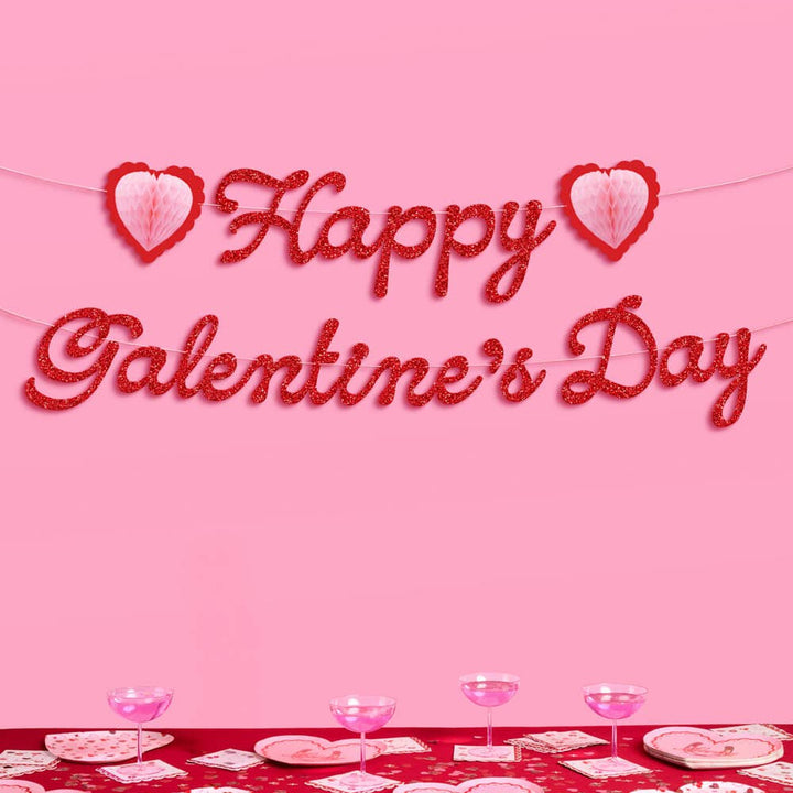 HAPPY GALENTINE'S DAY BANNER xo, Fetti Garlands & Banners HAPPY GALENTINE'S DAY BANNER Bonjour Fete - Party Supplies