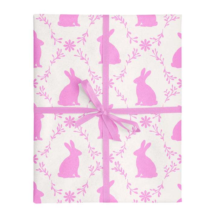 Bunny Meadow Pink Wrapping Paper Roll Bonjour Fete Party Supplies Easter Gift Wrapping