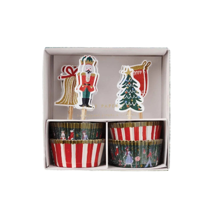 NUTCRACKER CUPCAKE KIT Rifle Paper Co. Christmas Holiday Baking NUTCRACKER CUPCAKE KIT Bonjour Fete - Party Supplies