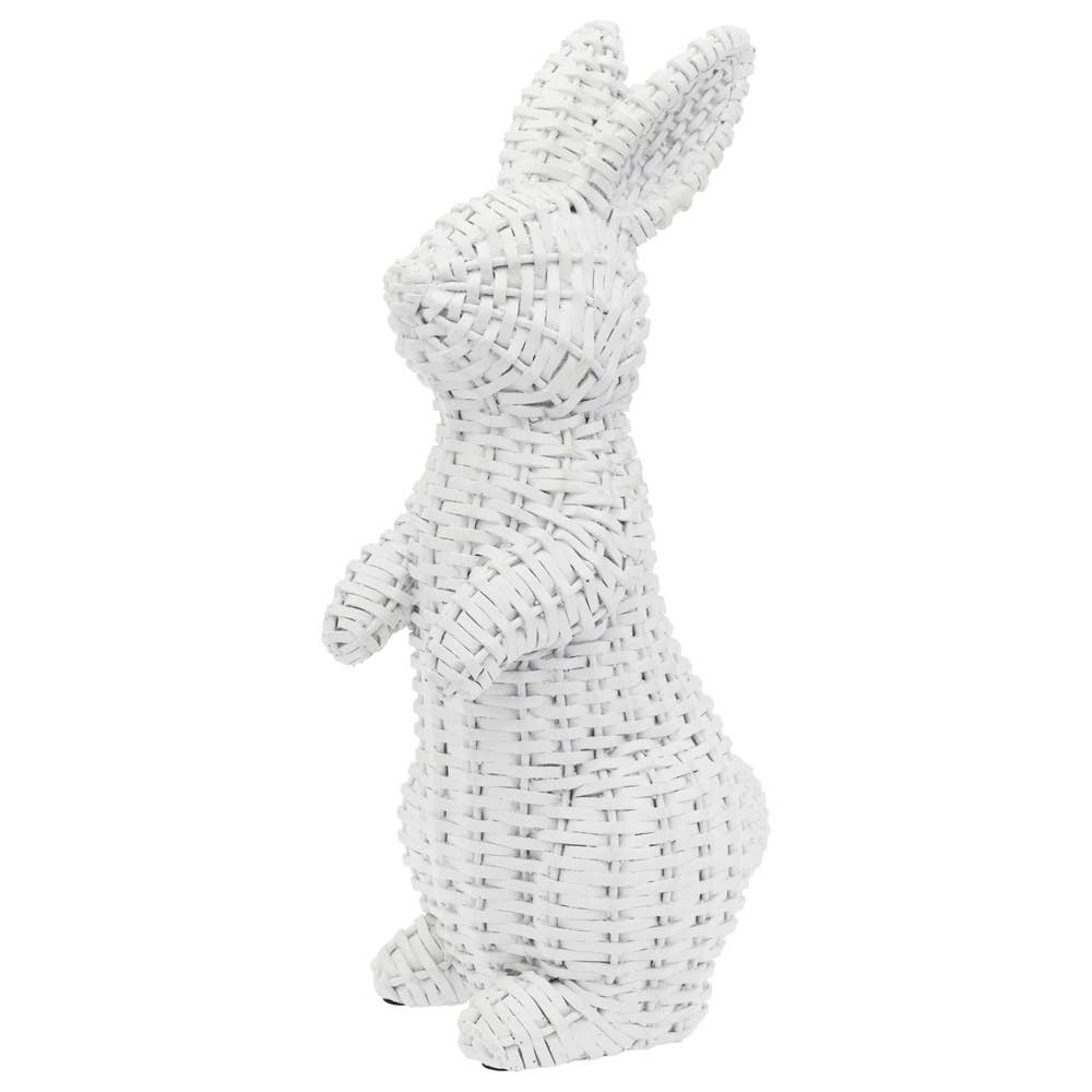 WHITE WICKER BUNNY Boston International Easter Home WHITE WICKER BUNNY Bonjour Fete - Party Supplies