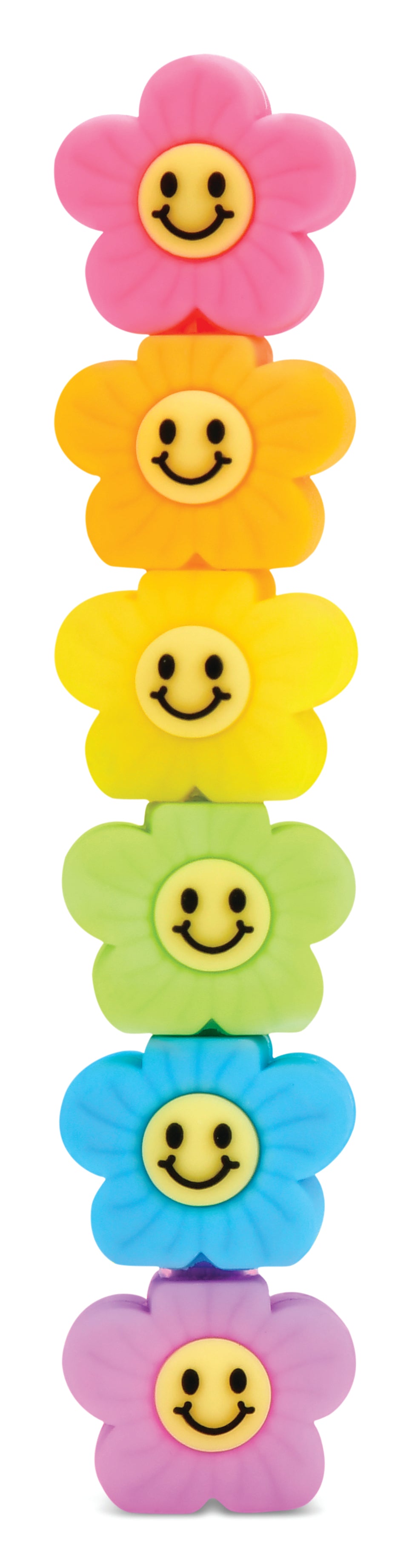 SMILE FLOWER STACKABLE HIGHLIGHTERS Iscream Easter Gifts & Basket Fillers SMILE FLOWER STACKABLE HIGHLIGHTERS Bonjour Fete - Party Supplies