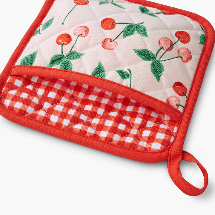 Cherries Pot Holder Rifle Paper Co. Cherries Pot Holder Bonjour Fete - Party Supplies