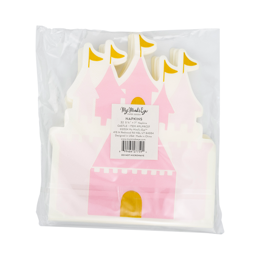 PRINCESS CASTLE SHAPED GUEST NAPKINS My Mind’s Eye Napkin Bonjour Fete - Party Supplies