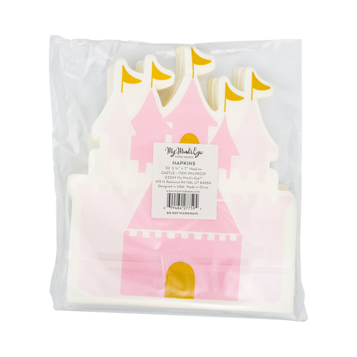 PRINCESS CASTLE SHAPED GUEST NAPKINS My Mind’s Eye Napkin Bonjour Fete - Party Supplies