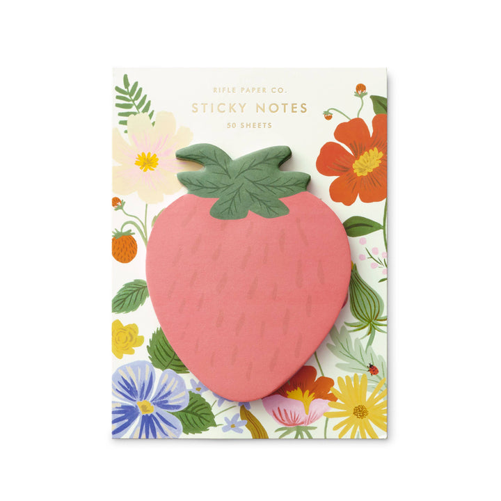 Strawberry Sticky Notes Rifle Paper Co. Bonjour Fete - Party Supplies