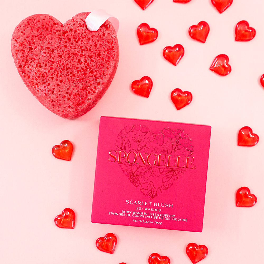 Scarlet Blush Valentine's Day Heart Buffer Spongellé Scarlet Blush Valentine's Day Heart Buffer Bonjour Fete - Party Supplies