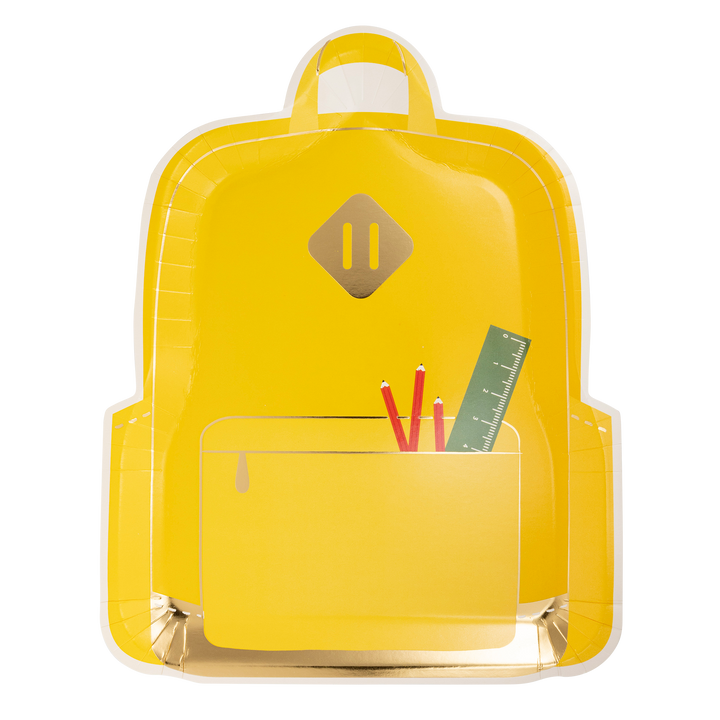 Backpack Shaped Plates Bonjour Fete Party Supplies Back To School