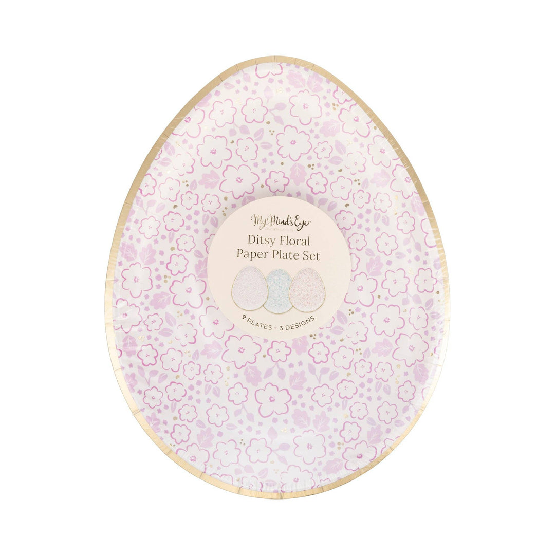 PLPL893 - Ditsy Floral Egg Paper Plate Set My Mind’s Eye PLPL893 - Ditsy Floral Egg Paper Plate Set Bonjour Fete - Party Supplies