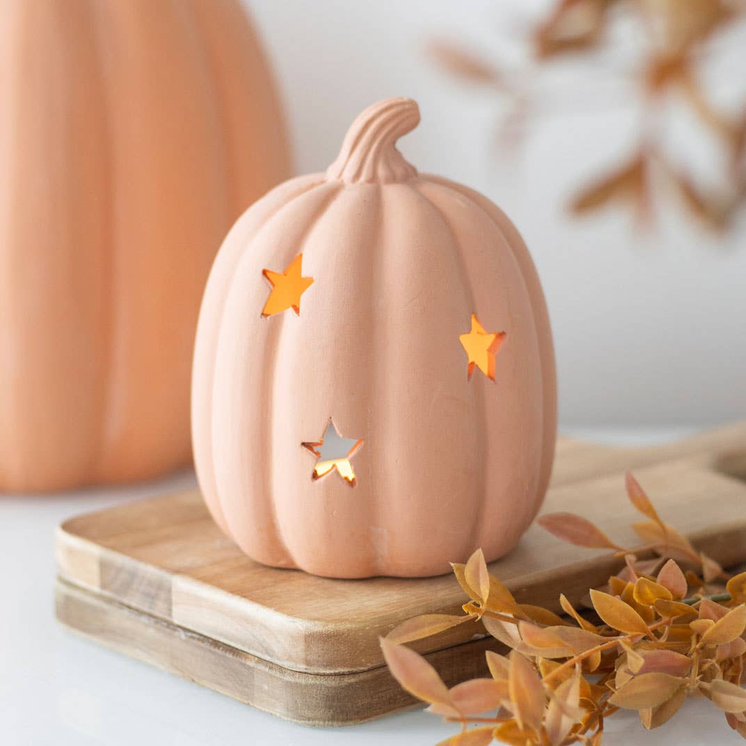 Terracotta Halloween Pumpkin Tealight Holder Bonjour Fete Party Supplies Halloween Home Decor