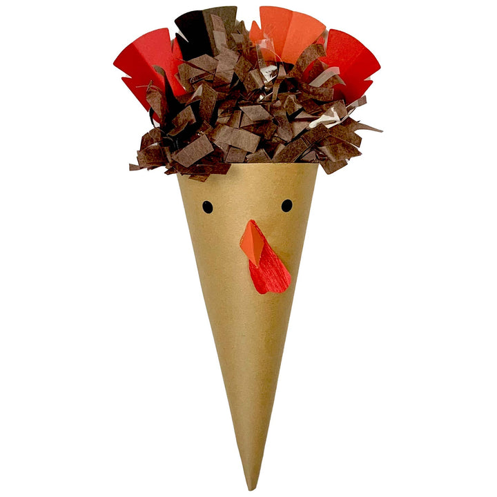 THANKSGIVING TURKEY MINI SURPRISE CONE TOPS Malibu Thanksgiving Favors & Crackers Bonjour Fete - Party Supplies