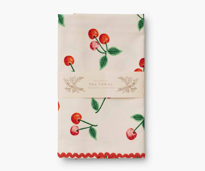 Cherries Tea Towel Rifle Paper Co. Cherries Tea Towel Bonjour Fete - Party Supplies