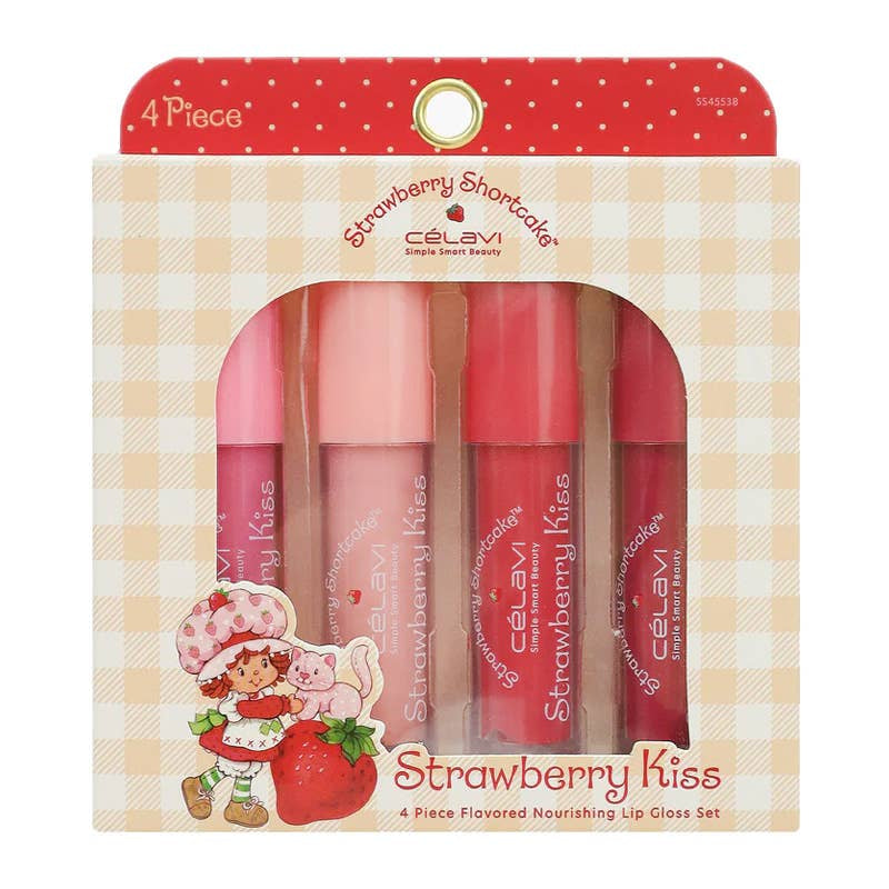 Celavi SS45538 Strawberry Kiss Lip Gloss Set - 12 PINEAPPLE Beauty Celavi SS45538 Strawberry Kiss Lip Gloss Set - 12 Bonjour Fete - Party Supplies