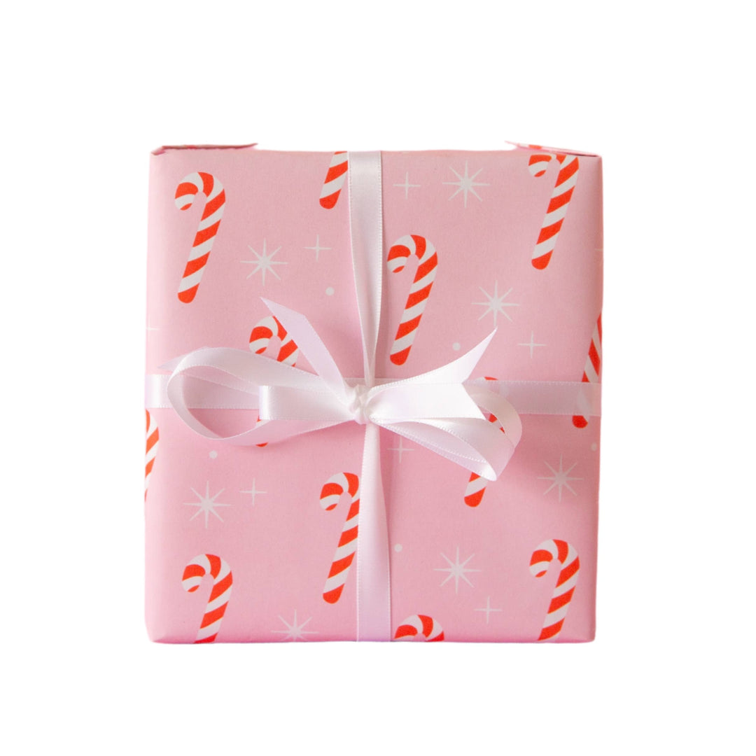 PINK CANDY CANE HOLIDAY SINGLE SHEET GIFT WRAP Sunshine Studios Christmas Gift Wrap PINK CANDY CANE HOLIDAY SINGLE SHEET GIFT WRAP Bonjour Fete - Party Supplies