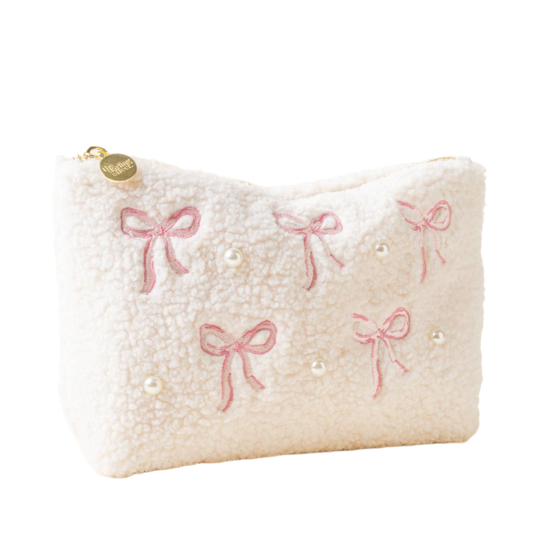 Teddy Pouch-Bows Pink The Darling Effect Teddy Pouch-Bows Pink Bonjour Fete - Party Supplies