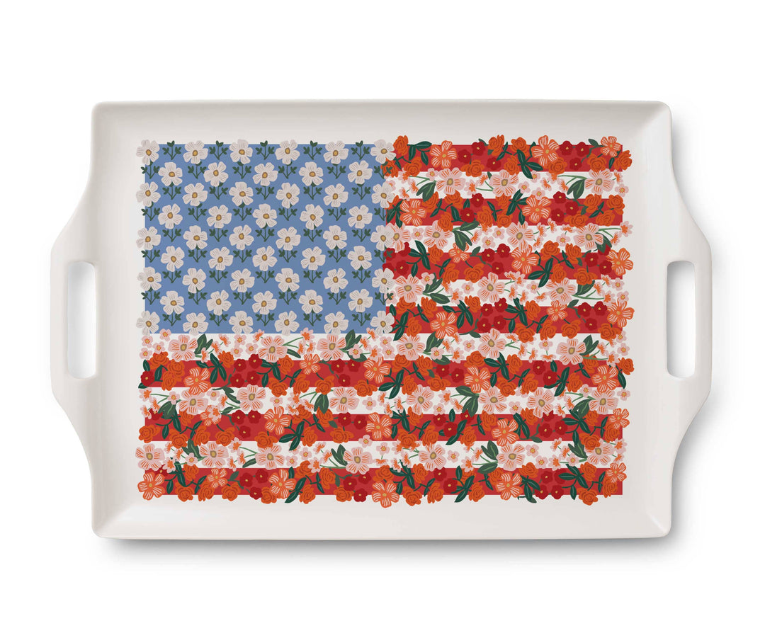 Americana Melamine Serving Platter with Handles Rifle Paper Co. Americana Melamine Serving Platter with Handles Bonjour Fete - Party Supplies