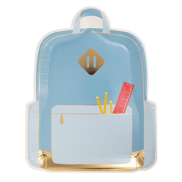 Backpack Shaped Plates Bonjour Fete Party Supplies Back To School