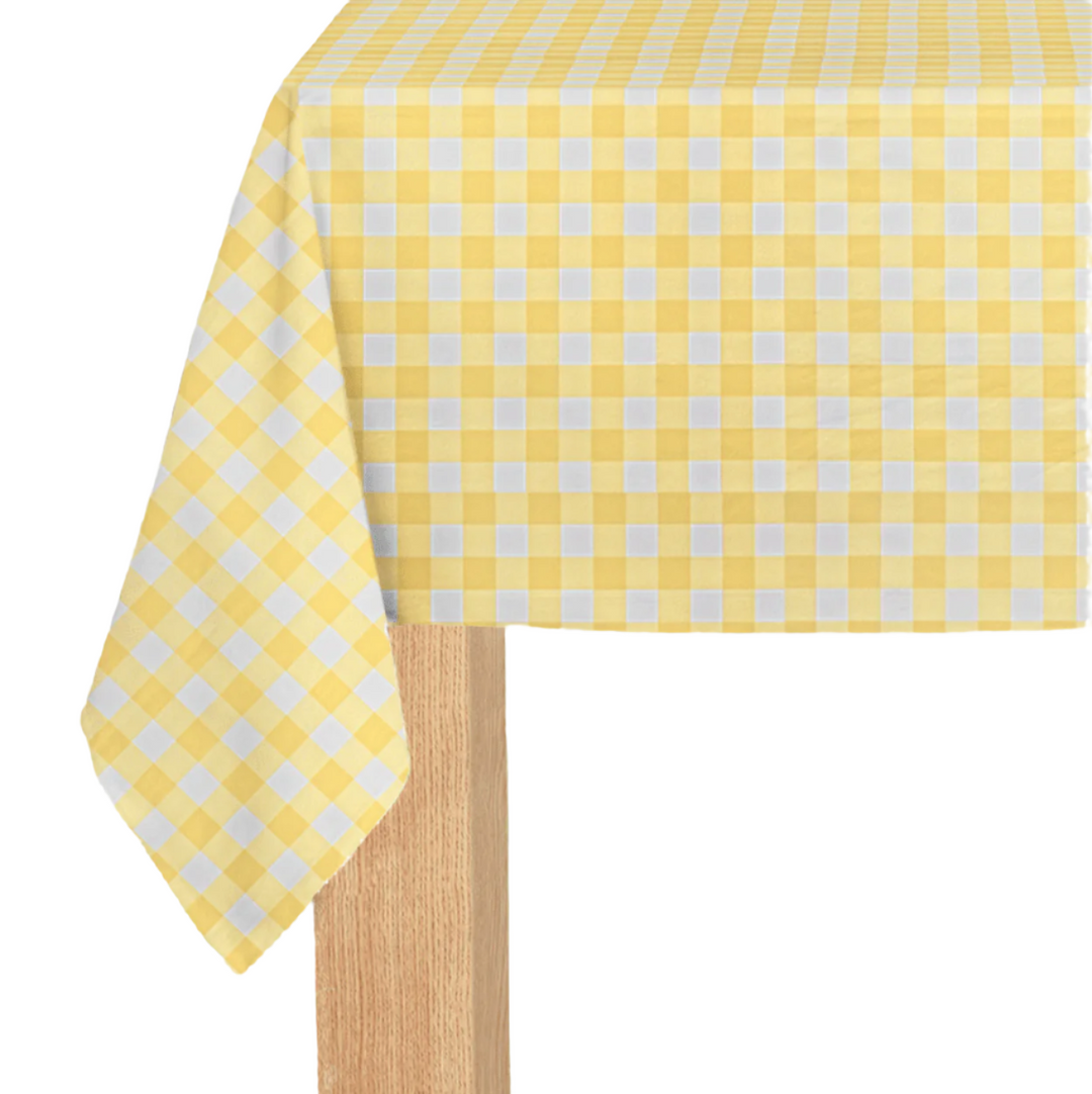 Yellow Gingham Paper Tablecloth Coterie Party Supplies Yellow Gingham Paper Tablecloth Bonjour Fete - Party Supplies