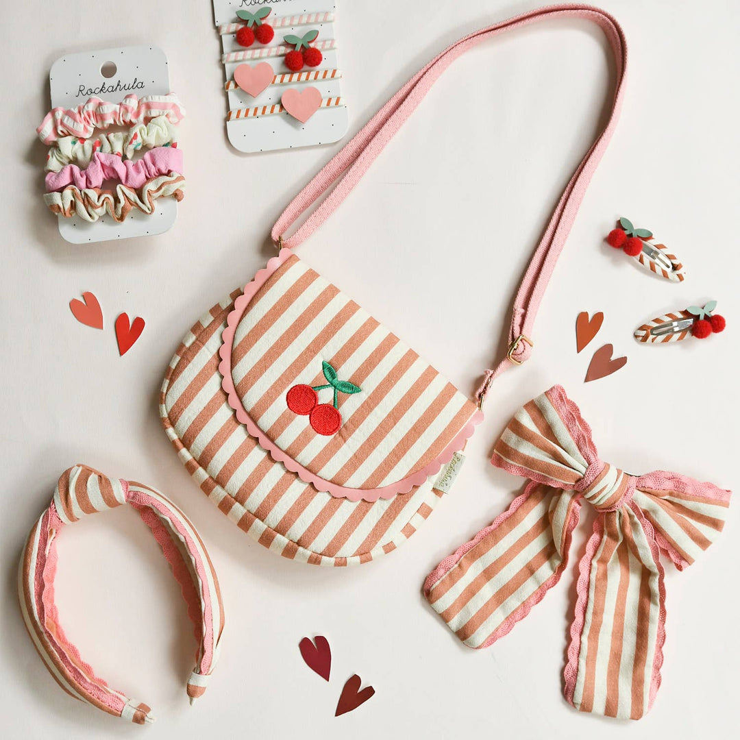 Stripy Cherry Scallop Bag Rockahula Kids Stripy Cherry Scallop Bag Bonjour Fete - Party Supplies