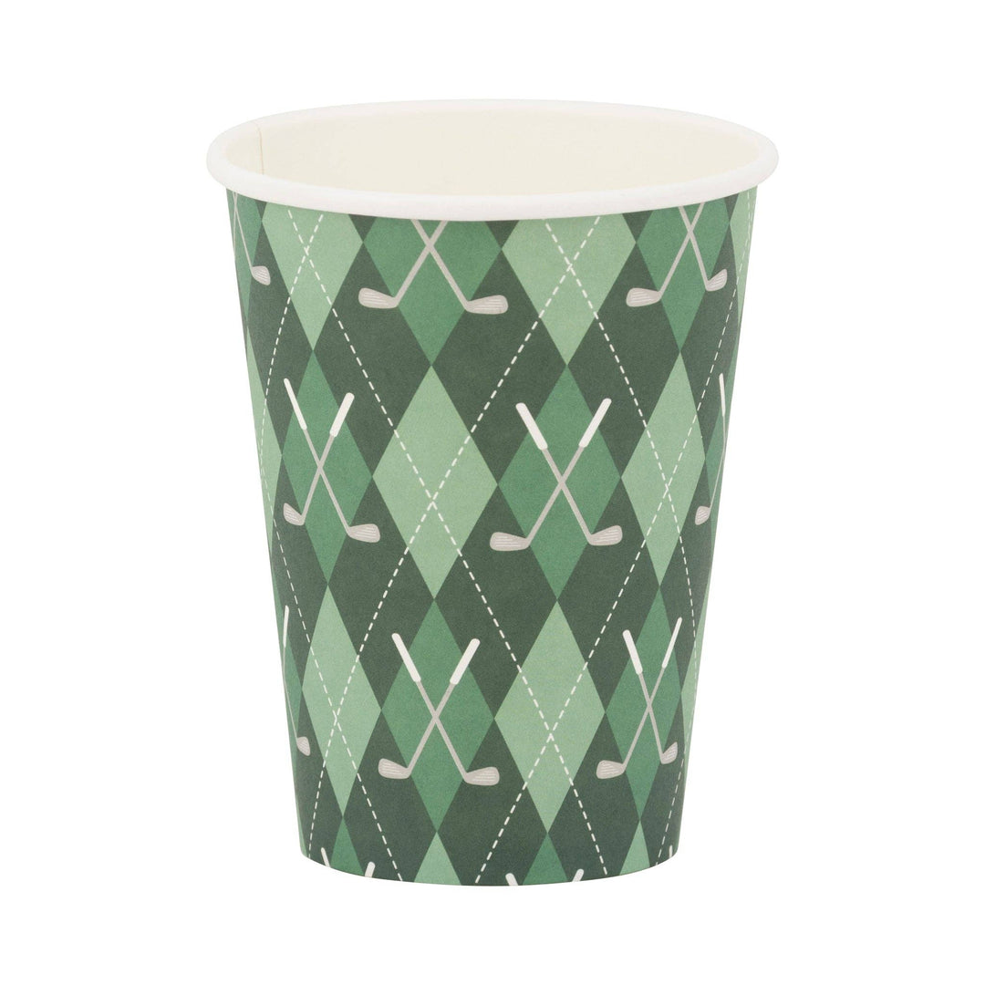 GOLF PLAID PAPER CUPS My Mind’s Eye Cups GOLF PLAID PAPER CUPS Bonjour Fete - Party Supplies