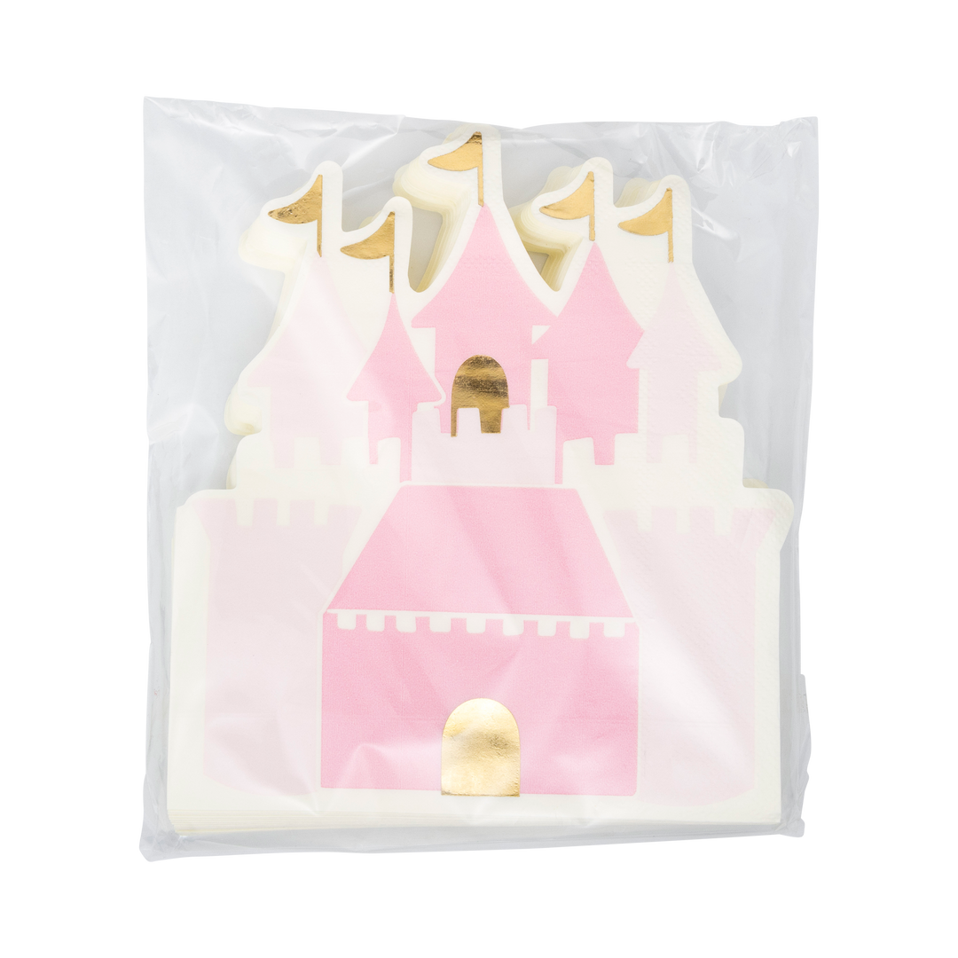 PRINCESS CASTLE SHAPED GUEST NAPKINS My Mind’s Eye Napkin Bonjour Fete - Party Supplies