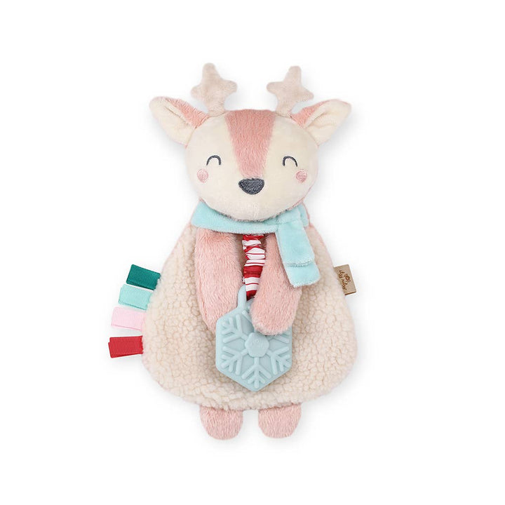 Holiday Itzy Lovey™ Plush + Teether Toy: Pink Reindeer Itzy Ritzy Holiday Itzy Lovey™ Plush + Teether Toy: Pink Reindeer Bonjour Fete - Party Supplies