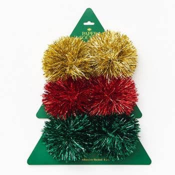 HOLIDAY TINSEL BOWS Paper Source Wholesale Christmas Gift Wrap Bonjour Fete - Party Supplies