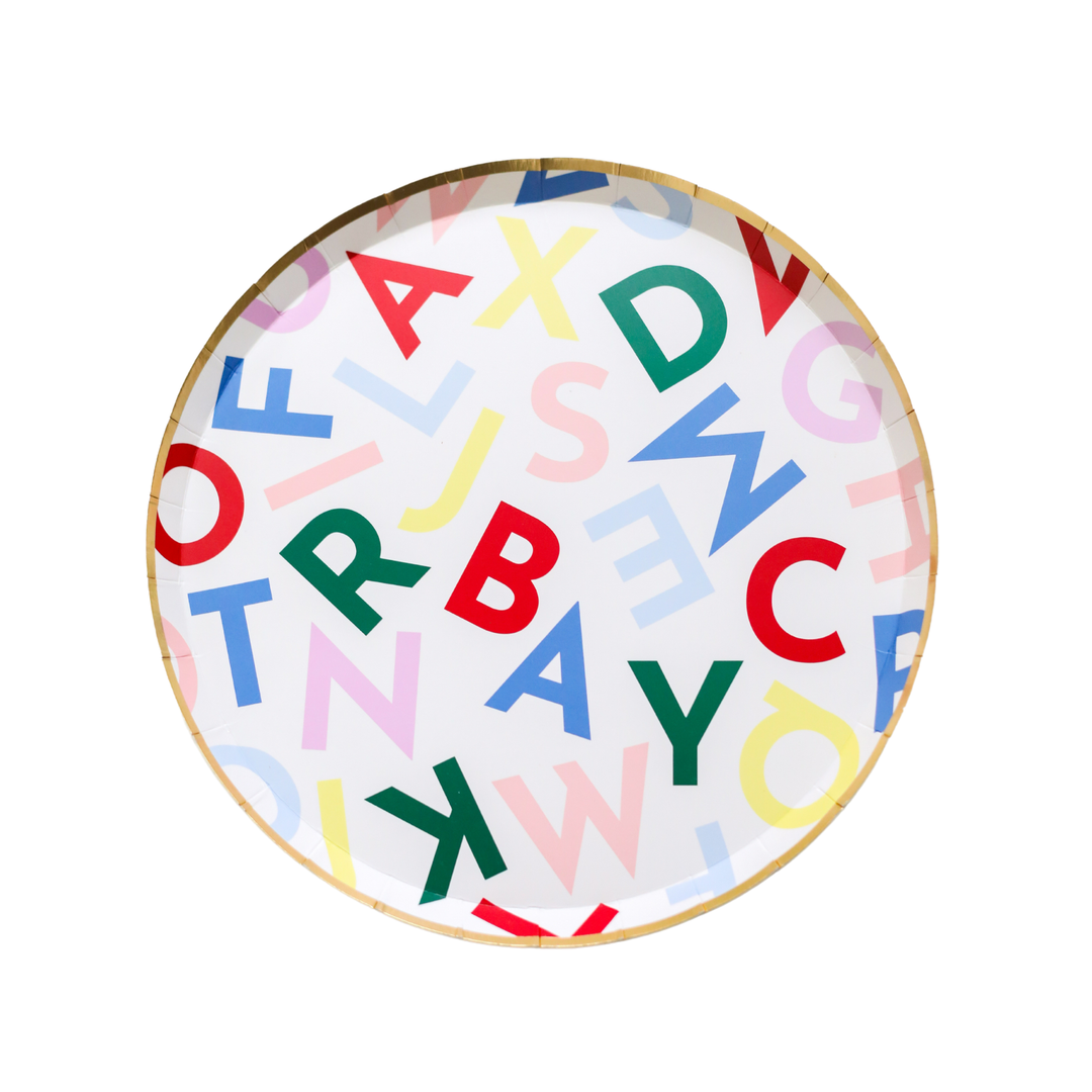 ALPHABET SOUP SMALL PLATES Bonjour Fete Plates ALPHABET SOUP SMALL PLATES Bonjour Fete - Party Supplies