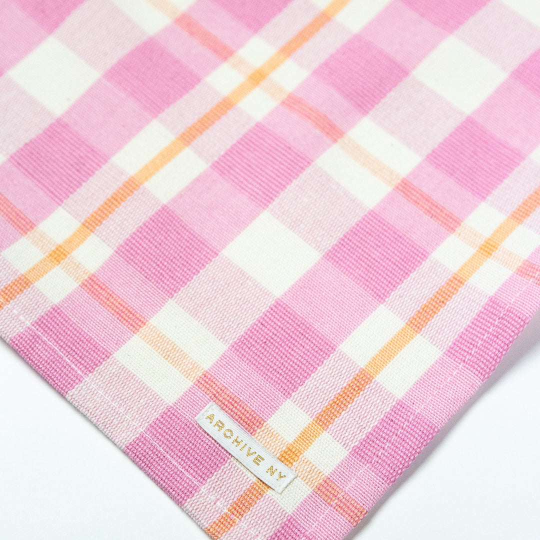 Abigail Plaid Runner in Bubblegum and Peach Archive New York Kitchen Abigail Plaid Runner in Bubblegum and Peach Bonjour Fete - Party Supplies