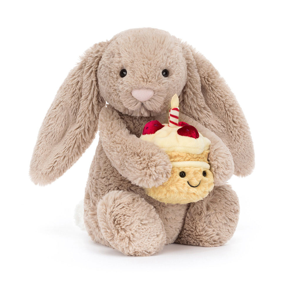 BASHFUL BEIGE BIRTHDAY BUNNY BY JELLYCAT Jellycat Dolls & Stuffed Animals BASHFUL BEIGE BIRTHDAY BUNNY BY JELLYCAT Bonjour Fete - Party Supplies