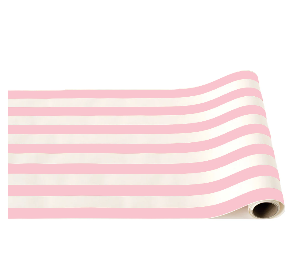 PETAL PINK SIGNATURE CABANA STRIPE TABLE RUNNER Bonjour Fête Table Covers & Placemats PETAL PINK SIGNATURE CABANA STRIPE TABLE RUNNER Bonjour Fete - Party Supplies