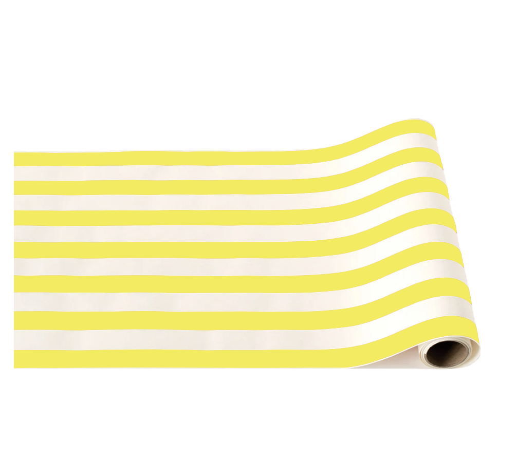 SOLEIL YELLOW SIGNATURE CABANA STRIPE TABLE RUNNER Bonjour Fête Table Covers & Placemats SOLEIL YELLOW SIGNATURE CABANA STRIPE TABLE RUNNER Bonjour Fete - Party Supplies